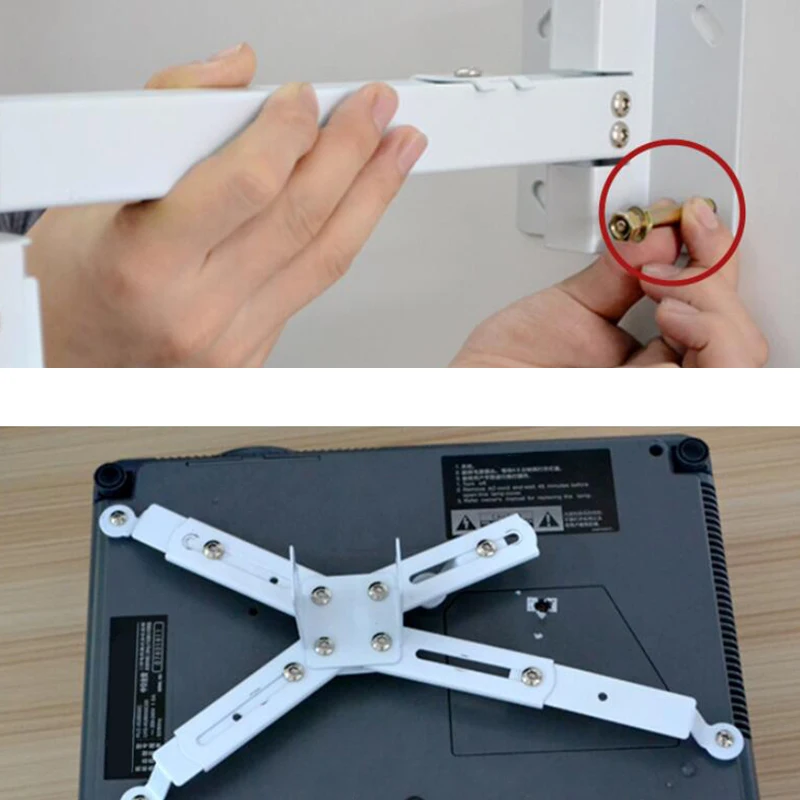 

White Universal Projector Stand Telescopic Adjustable Ceiling Wall Mount