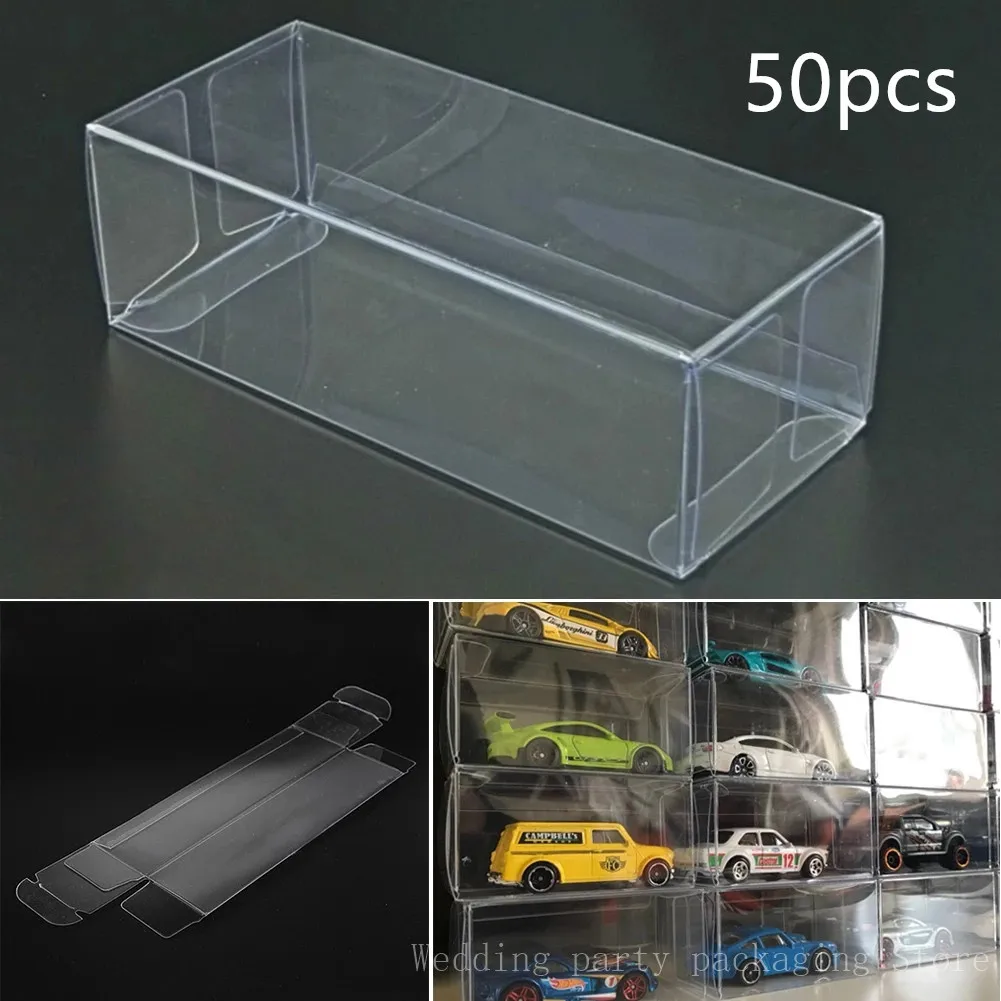 

16.2X4.3X4.1CM PVC Clear MATCHBOX TOMY Toy Car Model 1/64 TOMICA Hot Wheels Dust Proof Display Protection Box 50pcs