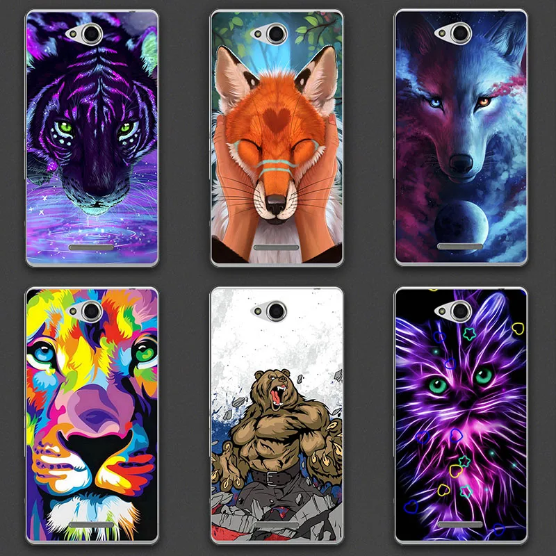 Милые Мультяшные чехлы для телефонов Sony Xperia E4G Dual E2033 E2003 чехол с рисунком