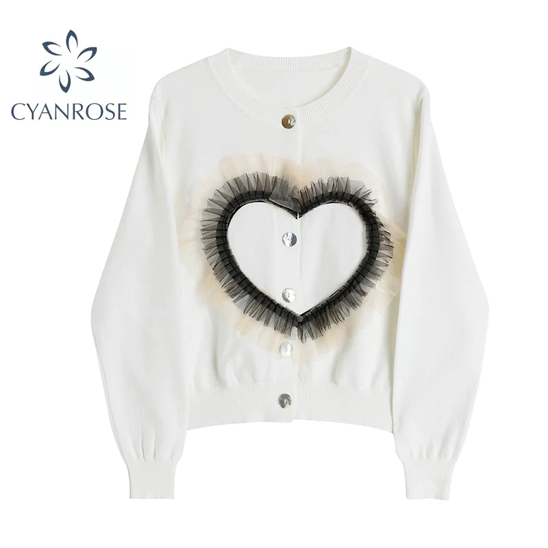 

Женский трикотажный свитер с круглым вырезом, однотонный черный и белый Повседневный однобортный свитер в Корейском стиле, осень 2021