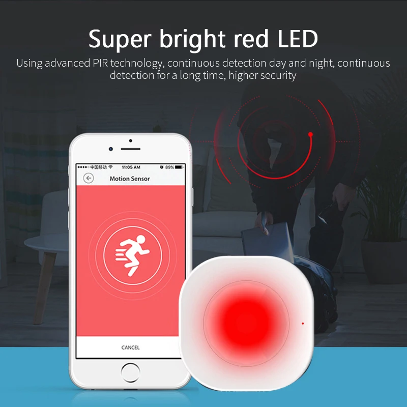 

Tuya Mini WiFi PIR Motion Sensor, Smart Home Infrared Passive Detector, Security Burglar Alarm Sensor Remote