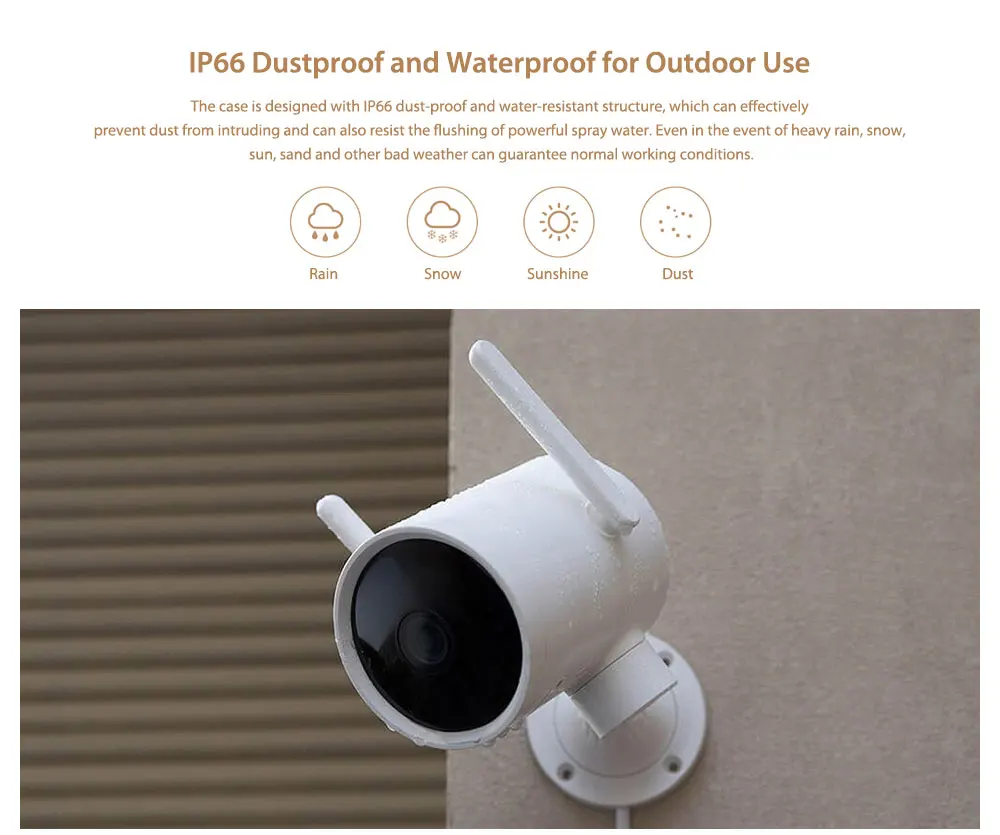 XIAOMI Mijia N1 1080P умная IP камера ИК ночная версия IP66 Водонепроницаемая 270 ° PTZ WiFi наружная камера безопасности Поддержка Mi Home APP
