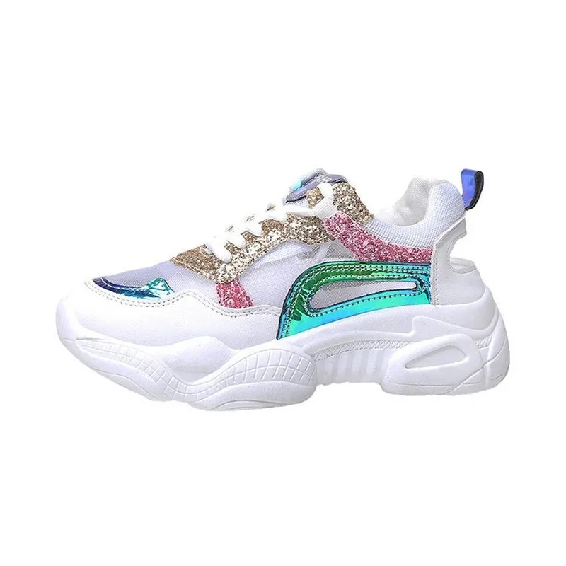 Кроссовки на платформе женская обувь универсальная летняя дышащая очень высокой