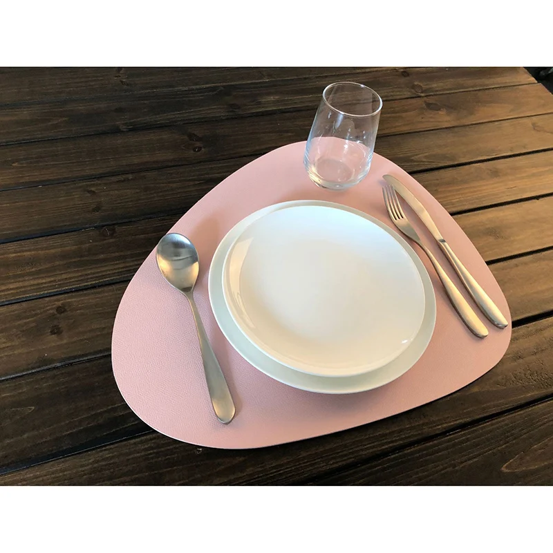 Placemat Table Mat Tableware Pad PU Leather Waterproof Heat Insulation Non-Slip Soft Black Brown Washable Bowl Coaster | Дом и сад