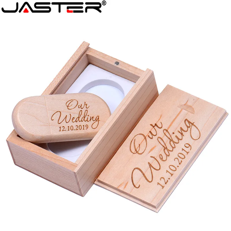JASTER (более 1 шт. бесплатный логотип) клен деревянный USB + коробка флэш накопитель 4