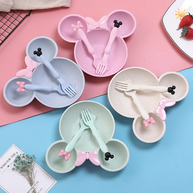 3 шт Пшеничная солома мультфильм дети чаша набор детское блюдо еда посуда детский