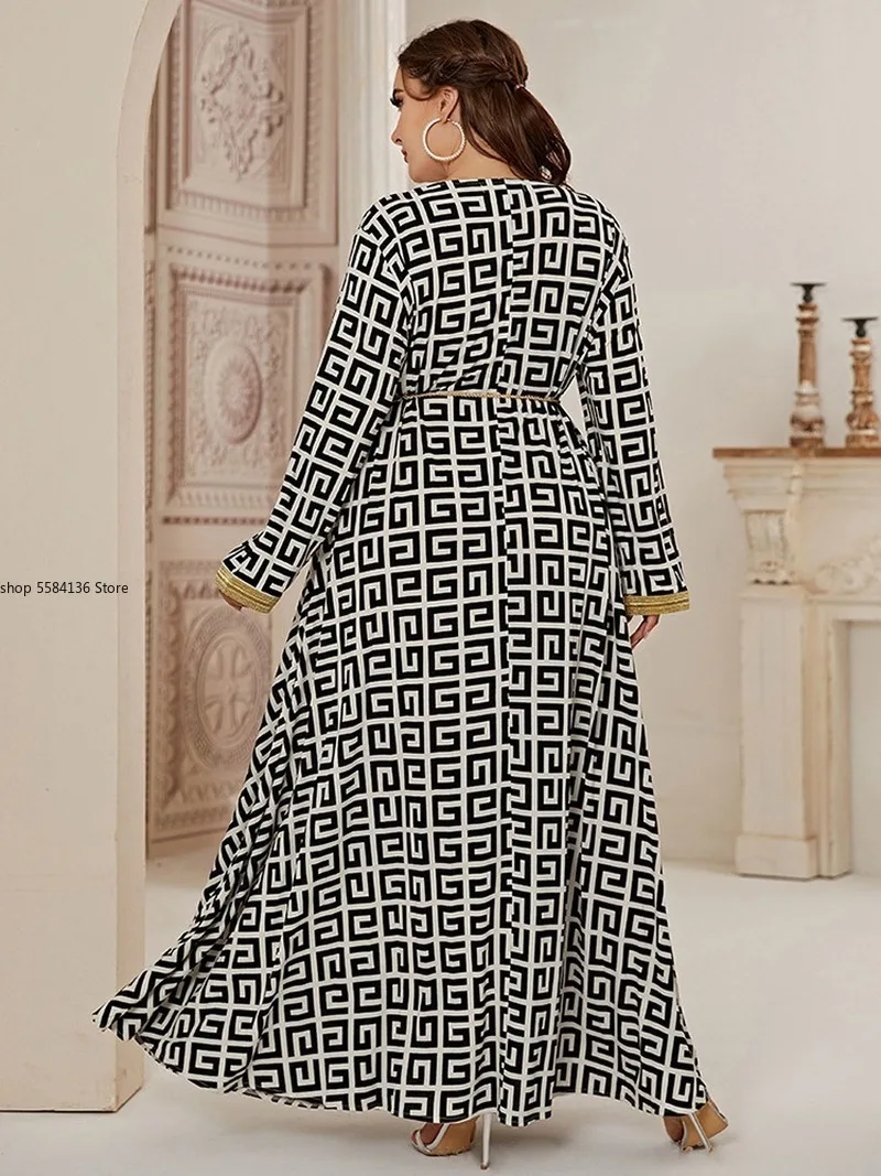 Мусульманская Мода размера плюс этнические платья макси платье для женщин 2021