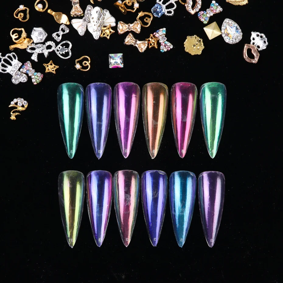 0 5 г ногтей хром блестящий порошок лед прозрачный зеркальный гель пигмент