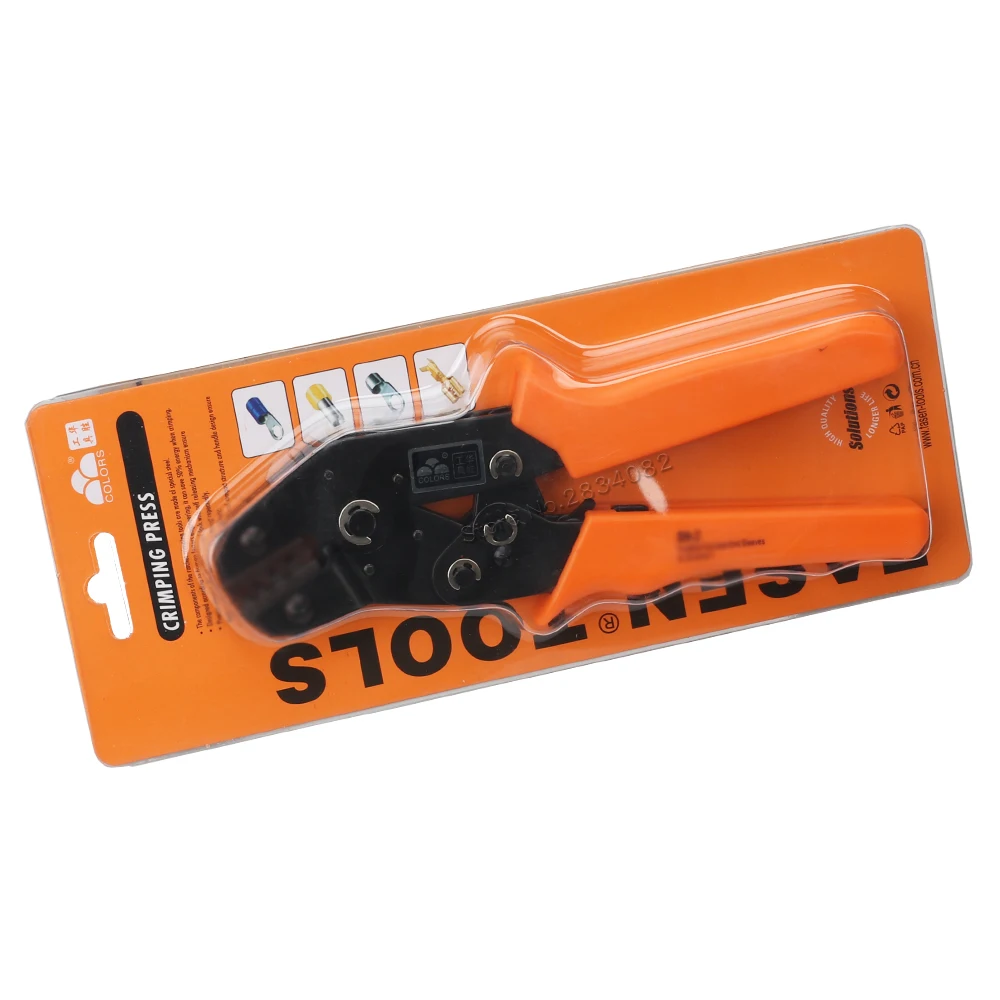 SN-0325 Crimping Plier 0.25-2.5mm2 Non-Insulated Terminals 190mm Ratchet Clamp Pliers 20-13AWG Crimper Jaw Set Tools | Инструменты