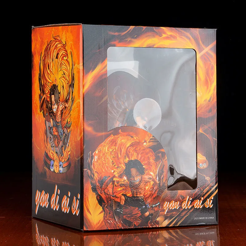 Аниме Слитная мини-статуя Луффи 16 см Ace Fireball Ver. Экшн-фигурка из ПВХ коллекционная