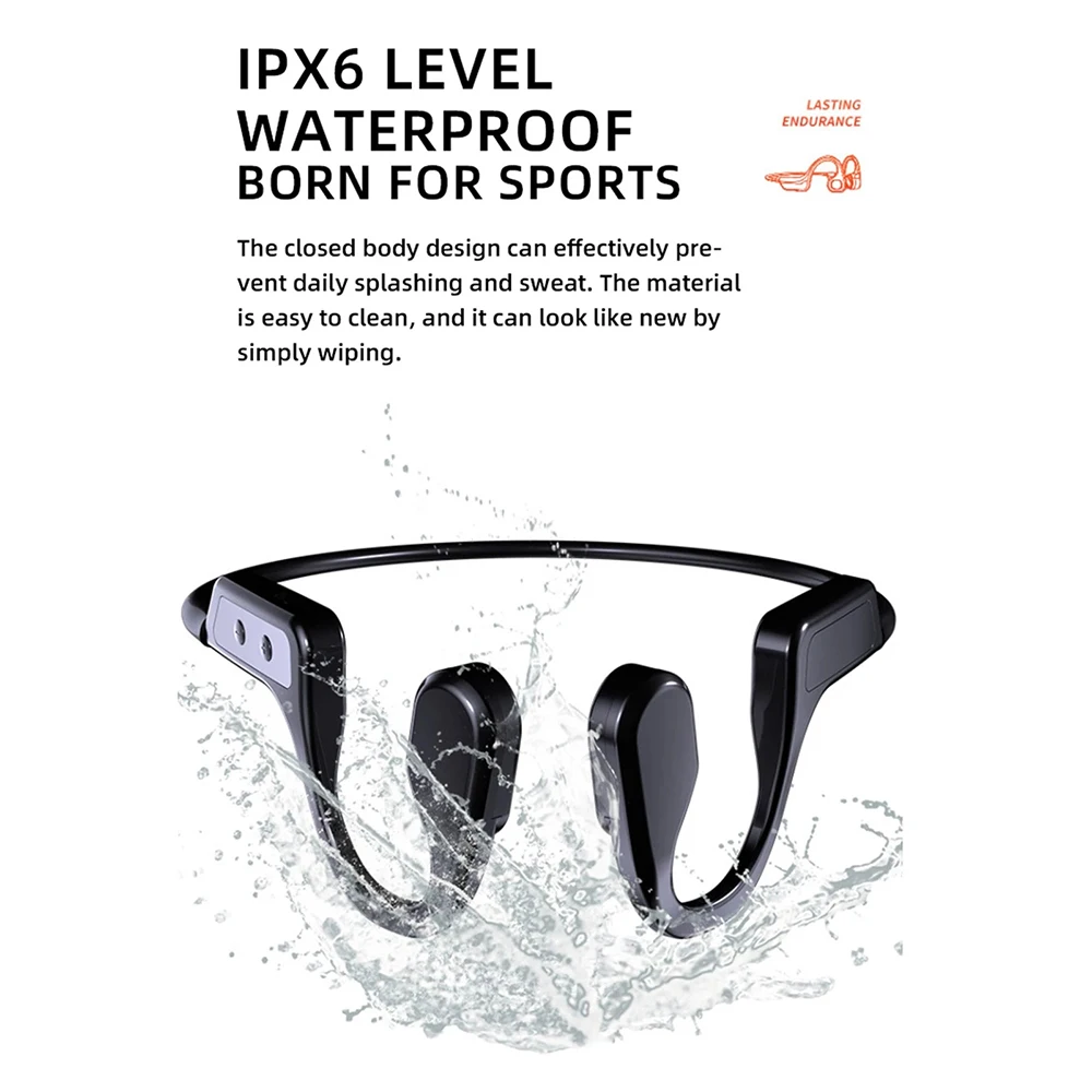 

X1 Wireless Bone Conduction Headphone Bluetooth 5.1 Headset Waterproof Sweatproof Sport Stereo Headphone for Running Riding