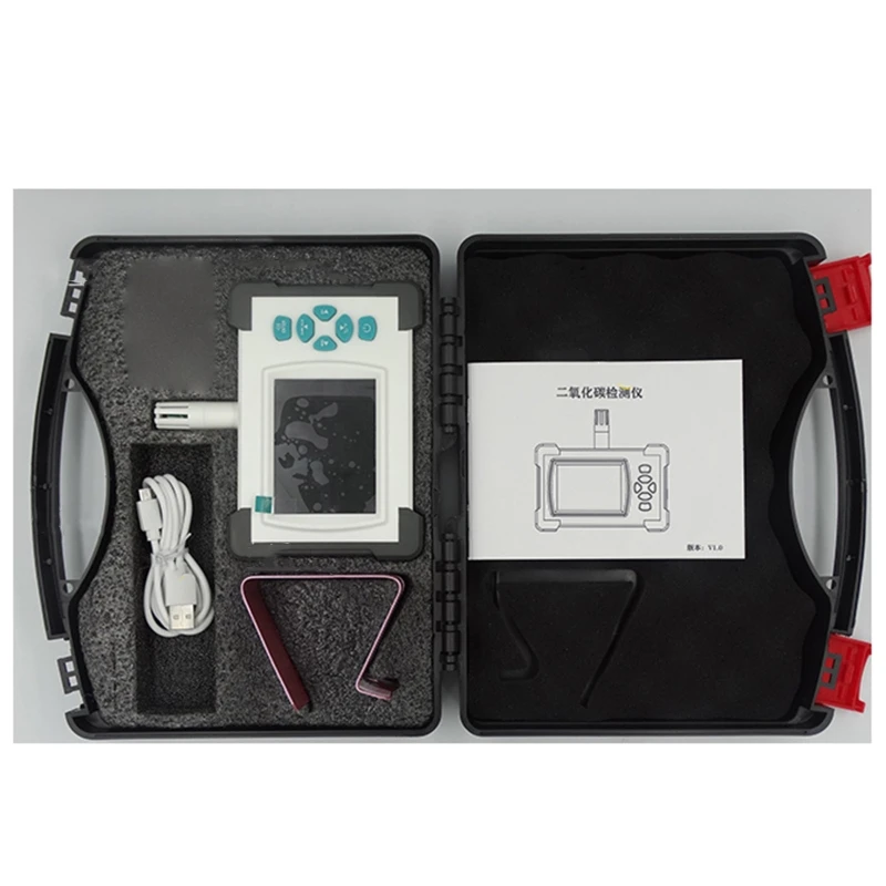 

Portable Carbon Dioxide Air Quality Monitor with Temperature and Humidity Display CO2 Meter Tester with Rechargeable Battery