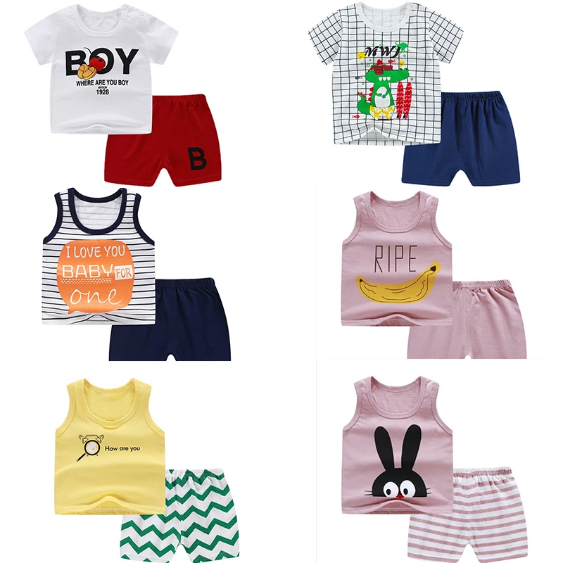 

2021 The New Toddler Boys Clothing Set Kids Summer Lovely Baby Clothes Set Girl Casual Outfit Children Clothes T-Shirt Suit