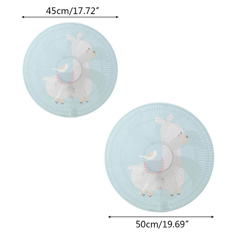 

53CA Cartoon Safety Mesh Fan Cover 16"/18" Fan Dust Cover Kid Finger Protector Fan
