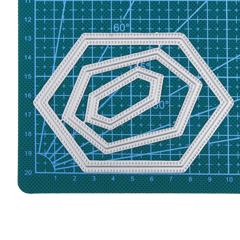 Высечки с шестигранной рамкой для изготовления открыток алмазная