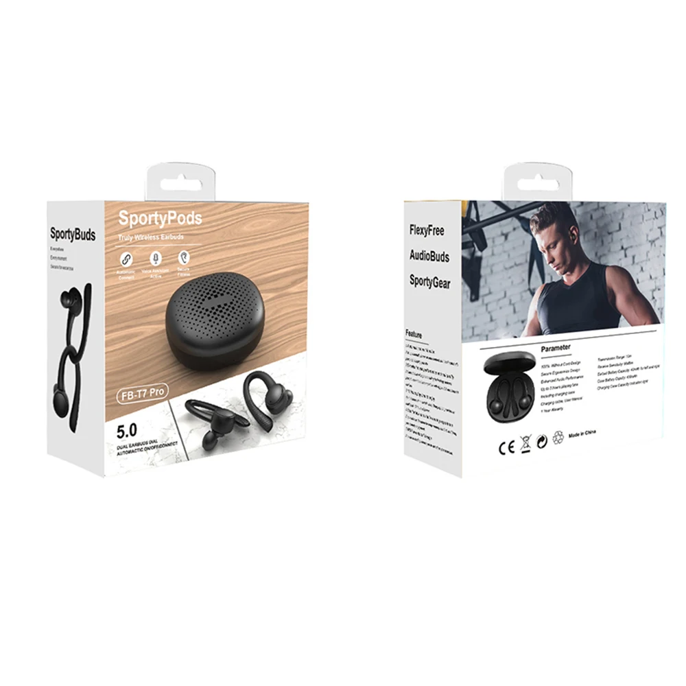 

TWS Wireless Bluetooth Earphone HiFi Stereo Headphones Sports Headset with Charging Box for Huawei Ios with Microphone Ear Hook