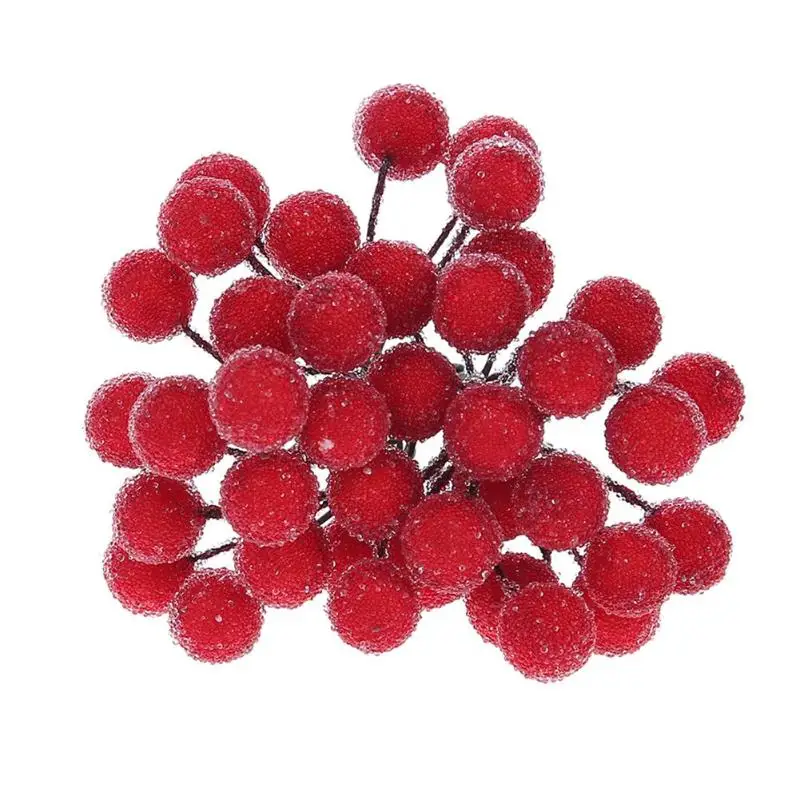 Mini Fake flower Fruit Small Berries Artificial Flower cherry Stamen Wedding Home Christmas Decorative with 40 Heads | Дом и сад