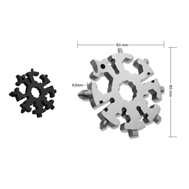 EDC Tool 18-in-1 Multipurpose Card Combination Compact Portable Outdoor Product Snowflake | Инструменты