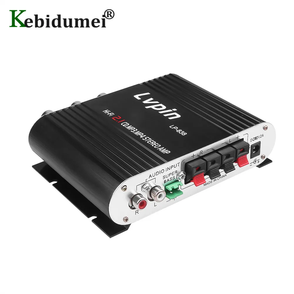 Для LVPIN Hi Fi стерео усилитель 12V 200W Мини MP3 автомобиль радио Каналы 2 дома супер бас