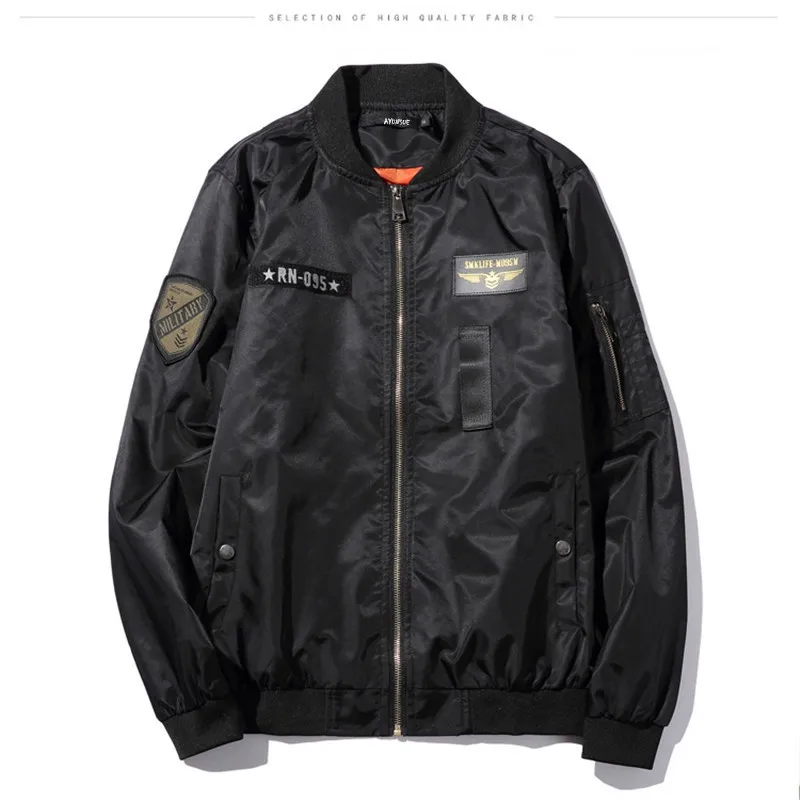 Мужская куртка с принтом весенне осенняя армейская Зеленая пилот ветрозащитная