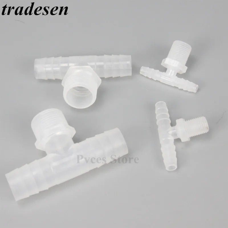 1 шт. Пластик 1/8 &quot1/4&quot 1/2 &quot3/4&quot наружная резьба до 4-20 мм тройник соединительный