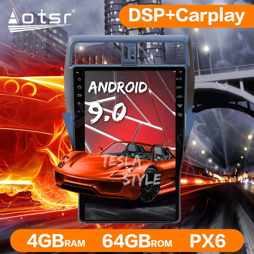 16 дюймов Tesla Style Android 9 0 автомобильный радиоприемник GPS-навигация для Toyota Land Cruiser