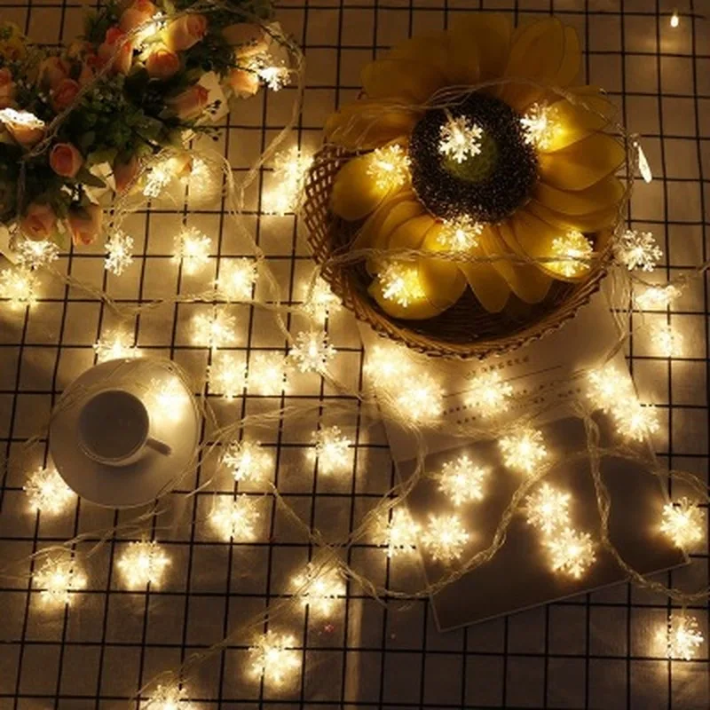 1 5 м/3 м светодиодный гирлянда снежинки струны сказочные светильники с питанием