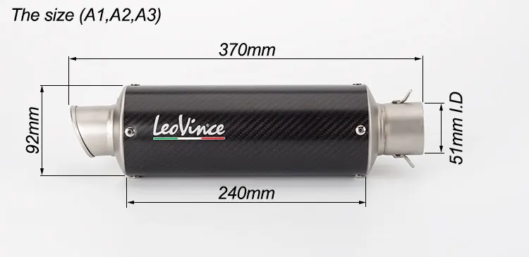 Универсальный выхлопной патрубок для мотоциклов LeoVince 35-51 мм | Автомобили и