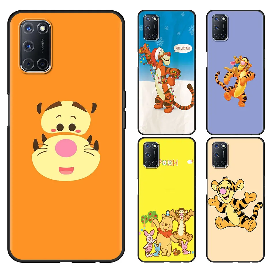 

Tigger Disney Case For Oppo A53 A9 2020 A93 5G Find X2 Pro Reno4 Reno6 Reno3 Cover Capa Black Soft Coque