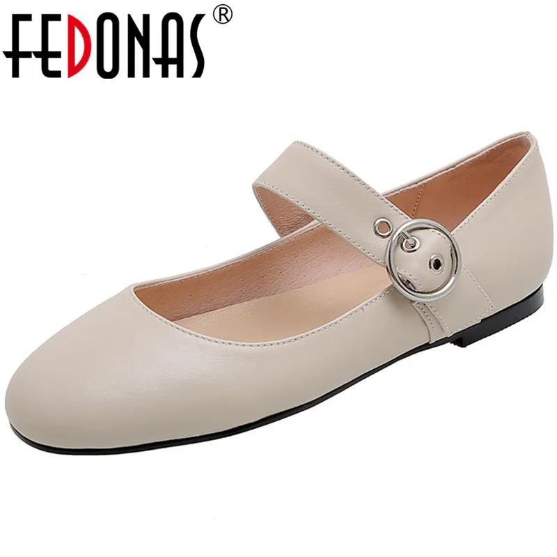FEDONAS/Женская обувь на плоской подошве Базовая из коровьей кожи Без шнуровки Сезон