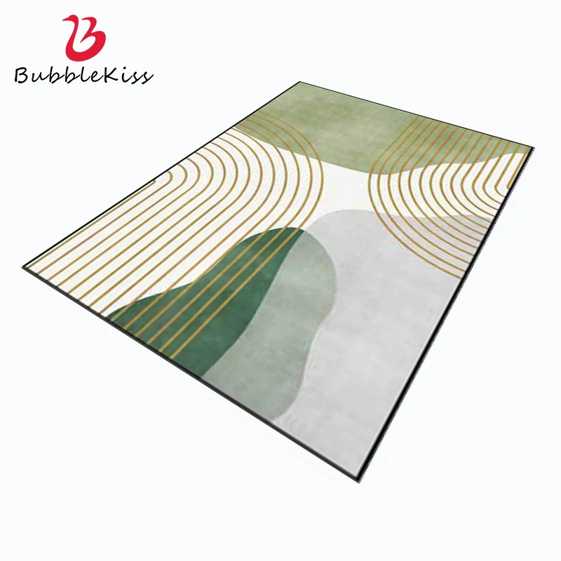 

Мягкие ковры Bubble Kiss для дома, гостиной, коврик для спальни с узором из зеленых золотых линий, роскошные абстрактные прикроватные коврики для...