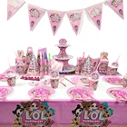 Оригинальные куклы LOL на день рождения, розовая тема сделай сам, топпер для торта, вилка, мультяшная кукла, игрушка, Рождественское украшение, подарок