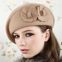 100 wool beret quality berets women winter pork pie hat floral women felt french beret beanie fedora hat beanie winter flower