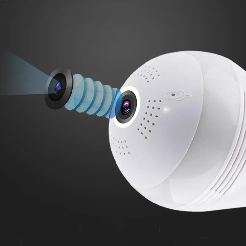 

2MP Wi-Fi панорамный Камера Wi-Fi 360 ° светодиодный светильник 1080P Беспроводной панорамный охранного видеонаблюдения для домашнего видео Wi-Fi Fisheye ...