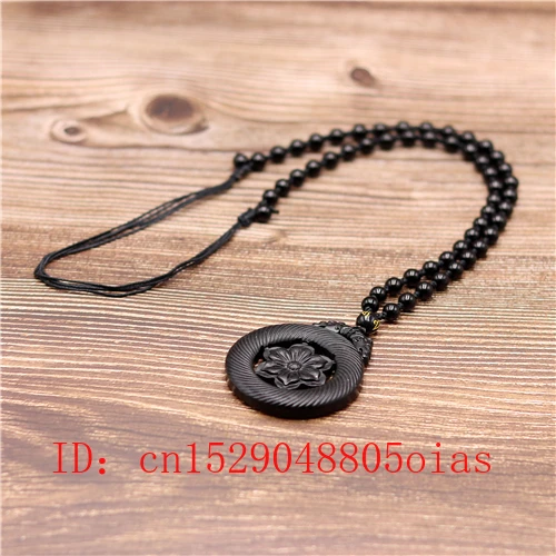 Ожерелье из натурального черного зеленого китайского Нефритового Цветка бисера