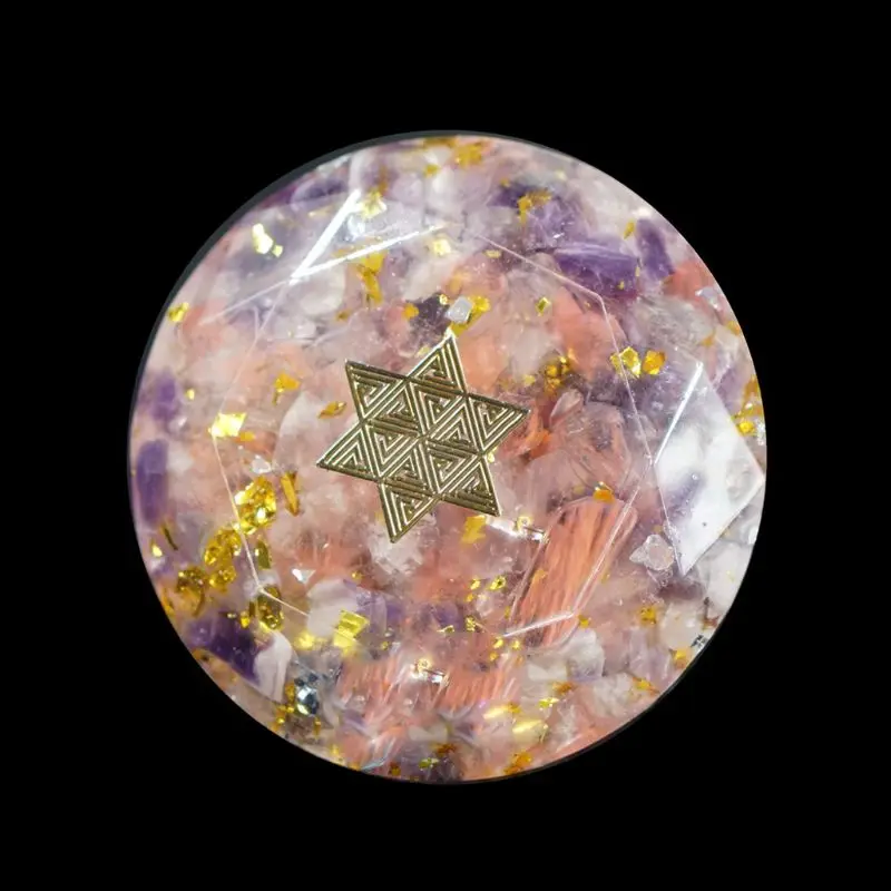 

10Pcs 6.8cm 7 Chakra Copper Energy Tower Orgonite Sticker Flower Life Tree Pyramid Epoxy Resin Material Jewelry Making