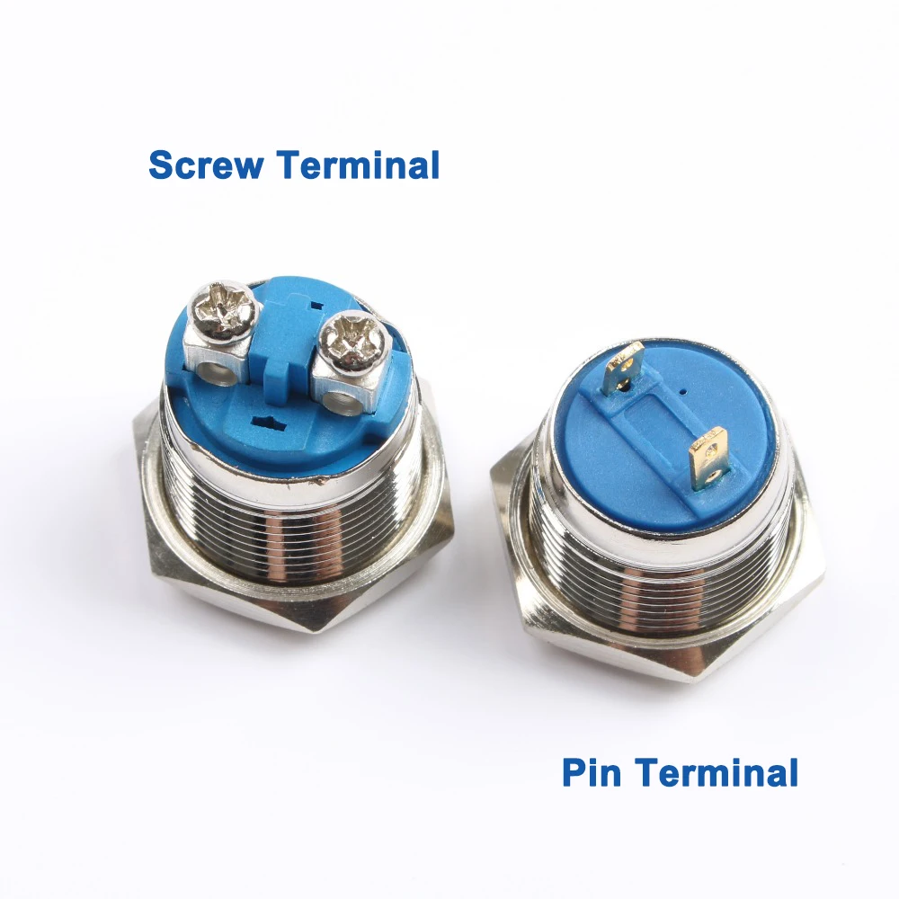 Металлический латунный кнопочный переключатель 16 мм Круглый 1NO мгновенный пресс