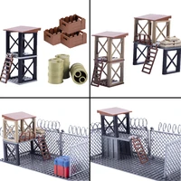 brickpanda ww2 military sentry port building blocks base bared wire sence accessories fence oil drum figures special force toys