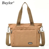 buylor womens shoulder bag nylon oxford canvas female handbag large capacity messenger bag leisure ladies shopping tote bag