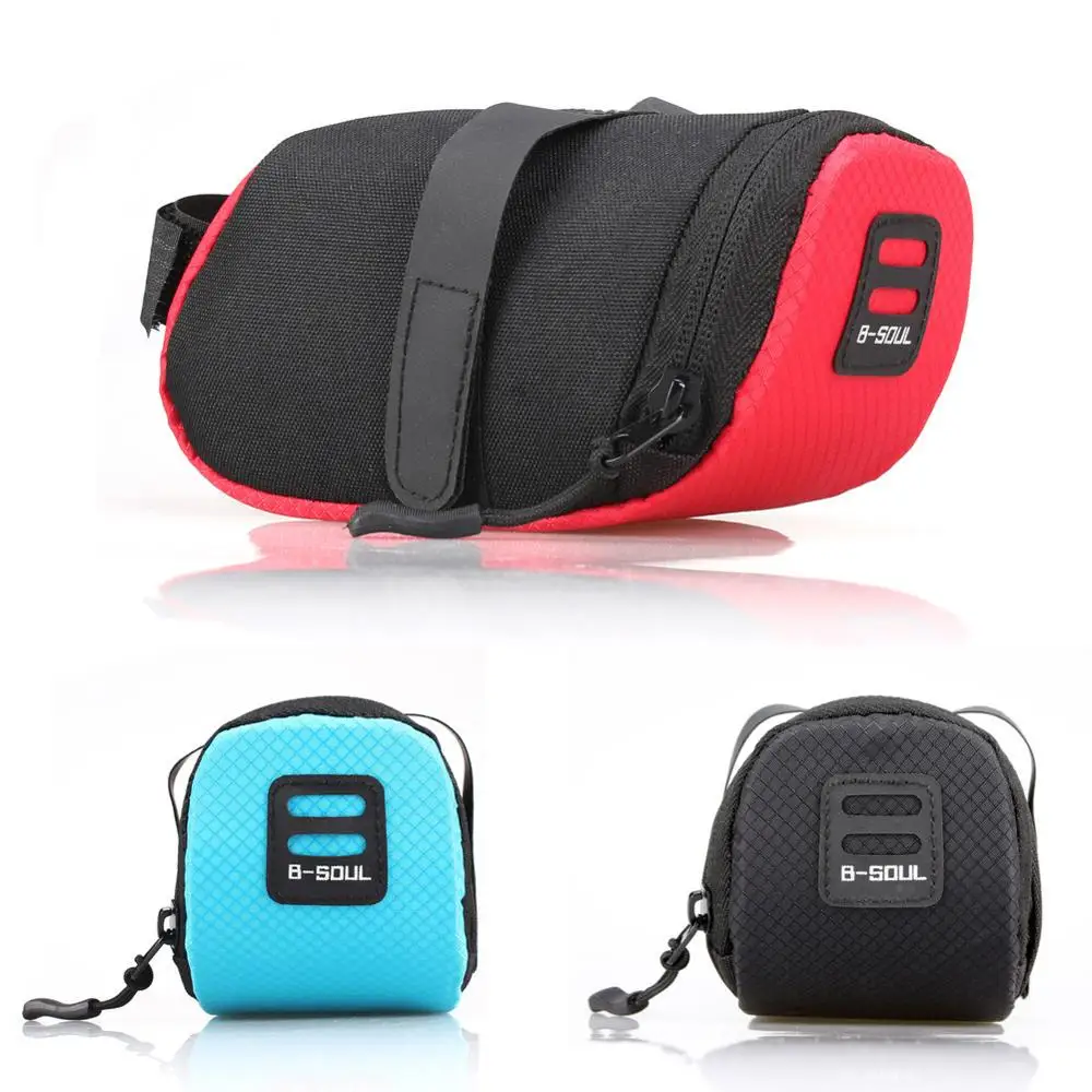 

B-soul Bike Bags Nylon Waterproof Bycicle Saddle Bag Portable Cycling Seat Storage Pouch MTB Tail Bags Bike Accessories