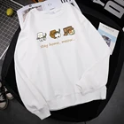 Толстовка мужская оверсайз с капюшоном, милый Повседневный свитшот с принтом три мини-кота, надписью Stay Home и надписью Meow, модный топ в стиле хип-хоп, на осень