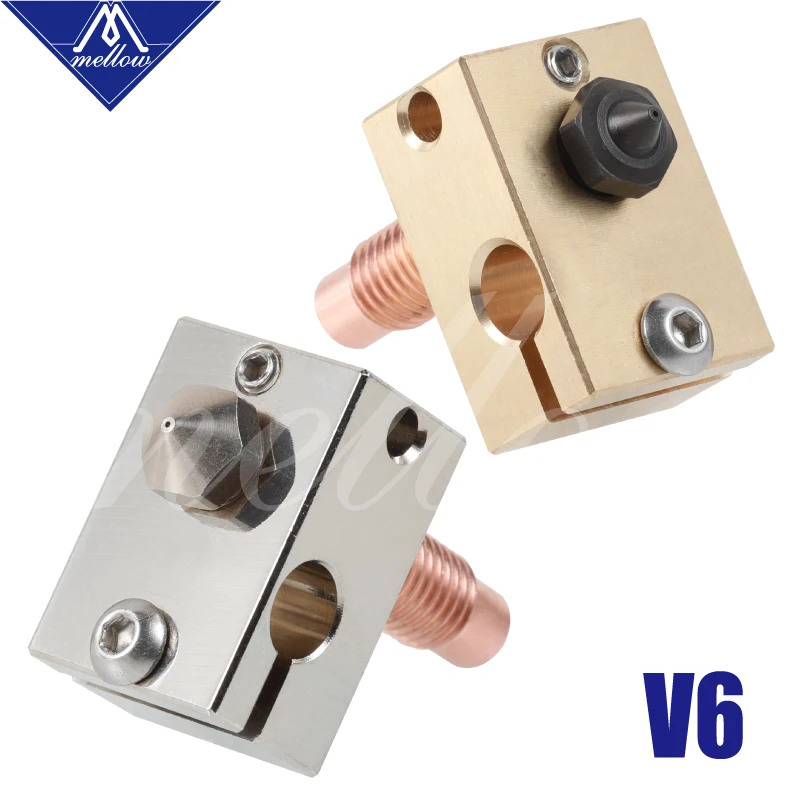 Mellow High Quality 3D Printer Heater Block + V6 Nozzle + V6-Crazy Bimetal Heat Break for 3D printer For J-Head HOTEND Mellow High Quality 3D Printer Heater Block + V6 Nozzle + V6-Crazy Bimetal Heat Break for 3D printer For J-Head HOTEND