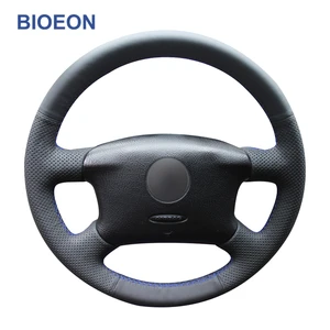 hand sewing black pu artificial leather steering wheel covers for volkswagen vw golf 4 iv passat b5 passat variant sharan bora free global shipping