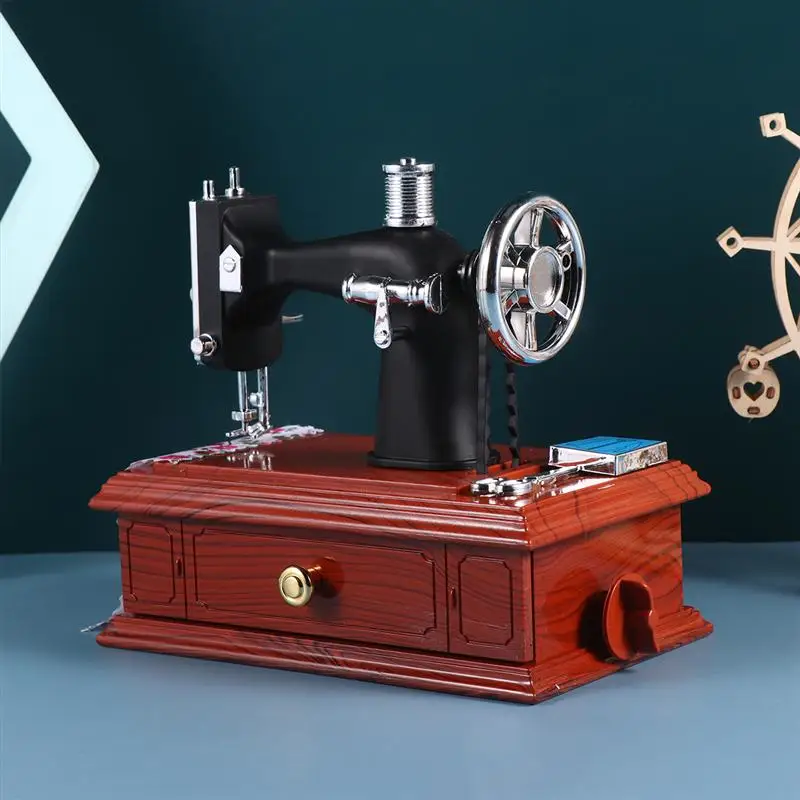 Старинная швейная машина музыкальная шкатулка декоративная настольная для
