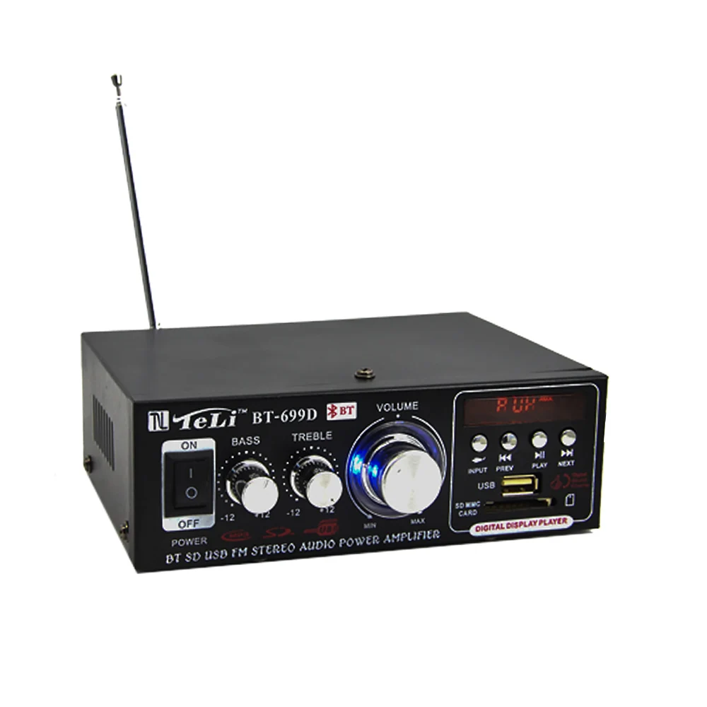 AIYIMA 12V Цифровой Мощность усилитель 2,0 канальный Авто усилители Bluetooth автомобильный усилитель Поддержка FM SD карта U диск Автомобиль дома