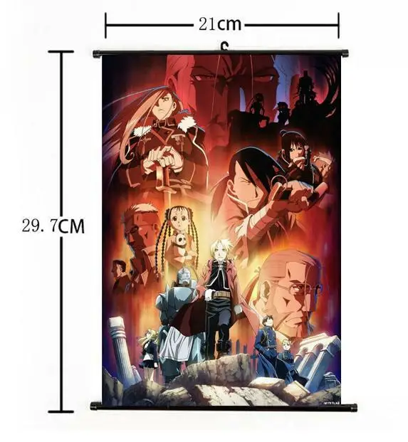 Популярный японский аниме косплей цельнометаллический Алхимик настенный свиток