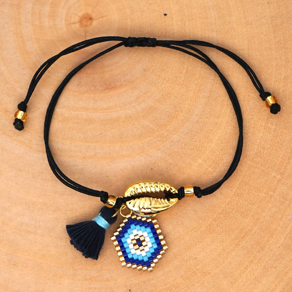 Go2boho браслет со сглаза MIYUKI турецкие браслеты с подвесками для глаз женские летние