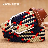 men women elastic stretch belts one size casual knitted pin buckle belt woven canvas webbing 2020 fashion jeans belt 105 cm