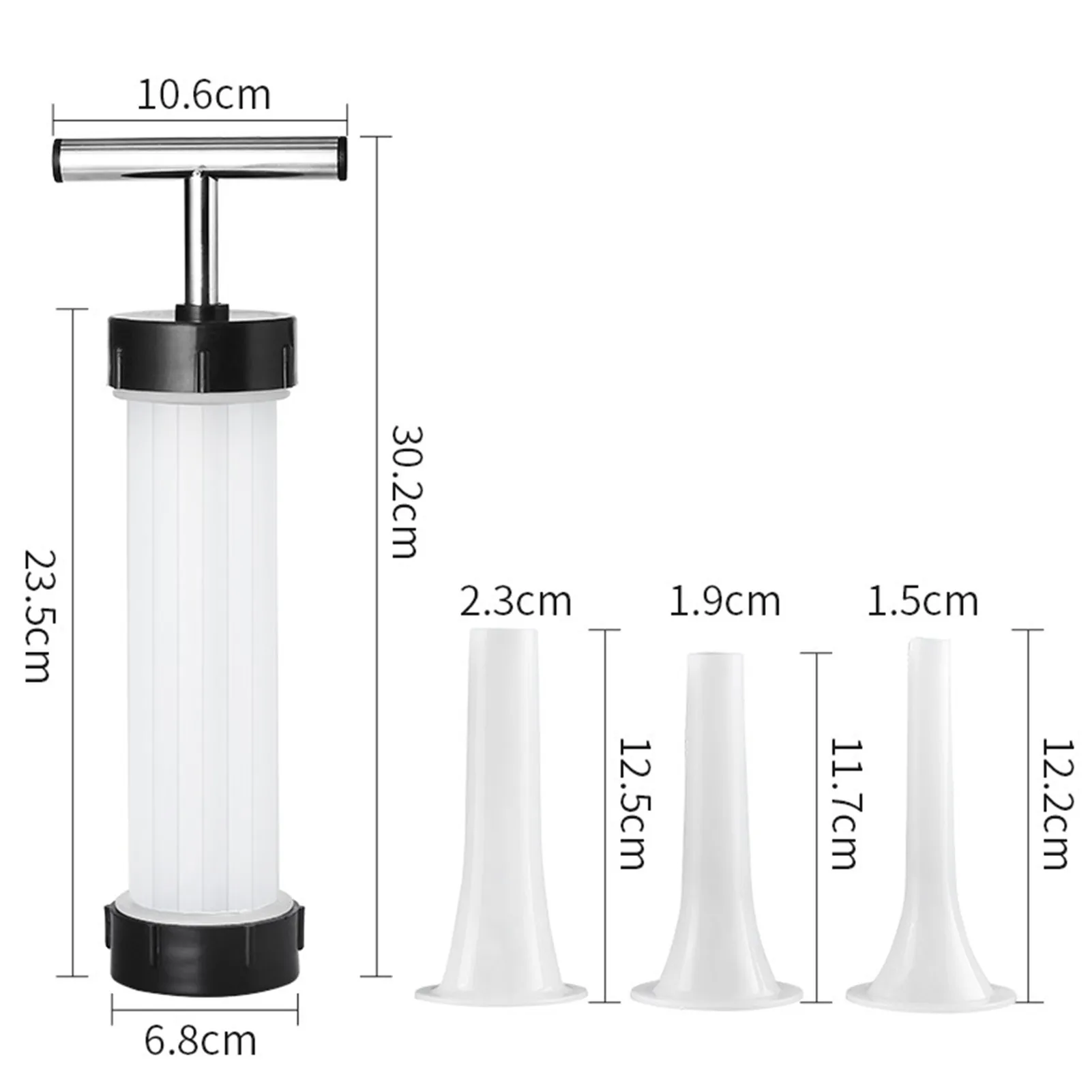 

Manual Sausage Meat Fillers Machine For Sausage Meat Stuffer Filler Hand Operated Sausage Machines Food Maker Funnel Nozzle Set