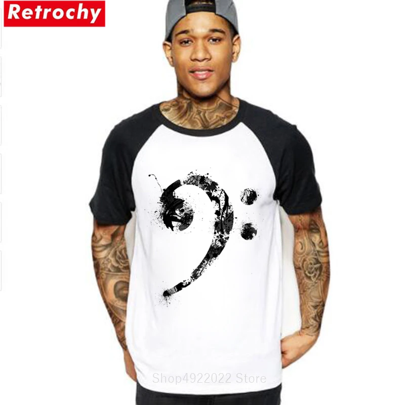 Newest Bass Ink Rock Music Tshirt Discount Clothes Guitar T-shirt Novelty Men's Basic Solid C Short Sleeve Cotton Tee Shirt | Мужская